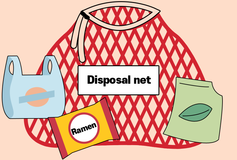 Vinyl (Ramen, Snack bag, Films, Plastic bags, etc.) disposal net